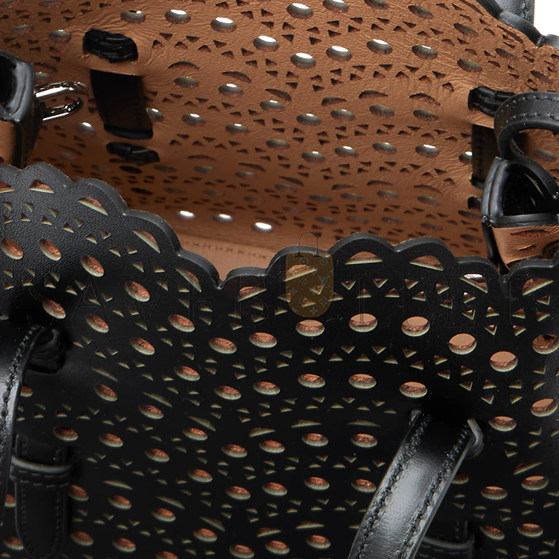 ALAÏA MINA 20 LASER-CUT LEATHER TOTE AA1S06720C0A44 (20*17*10cm)